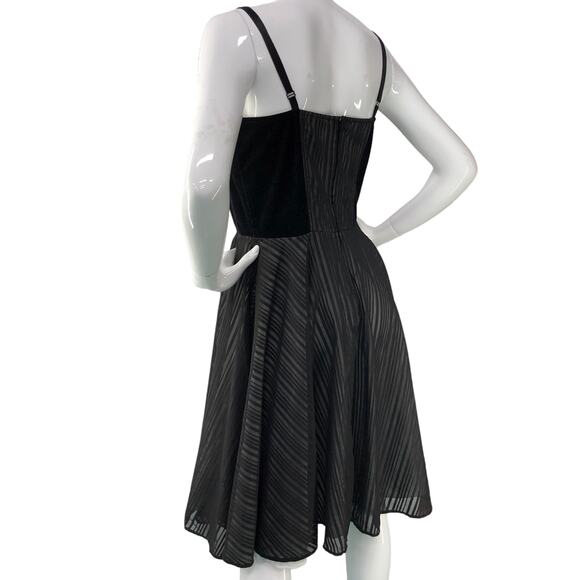 Lip Service Womens Size L Dress Black Stripe Bustier Cotton Fit And Flare - Picture 7 of 16